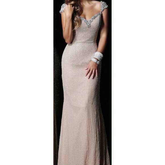 WOW Luxury Couture Party Prom Wedding Evening Cocktail Beaded Runway Gown Dress - Picture 2 of 16